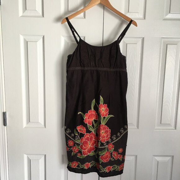 Brown Cotton Floral Sundress-Lined - Picture 1 of 5